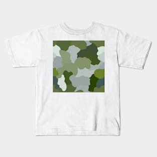 Military camouflage with green shades for army background Kids T-Shirt